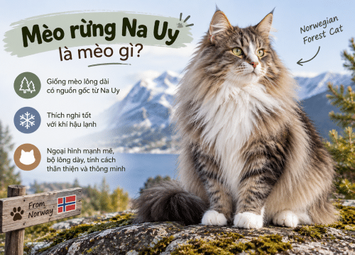 Mèo rừng Na Uy với bộ lông dài và dày
